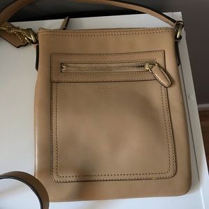 Coach cross body purse satchel beige camel